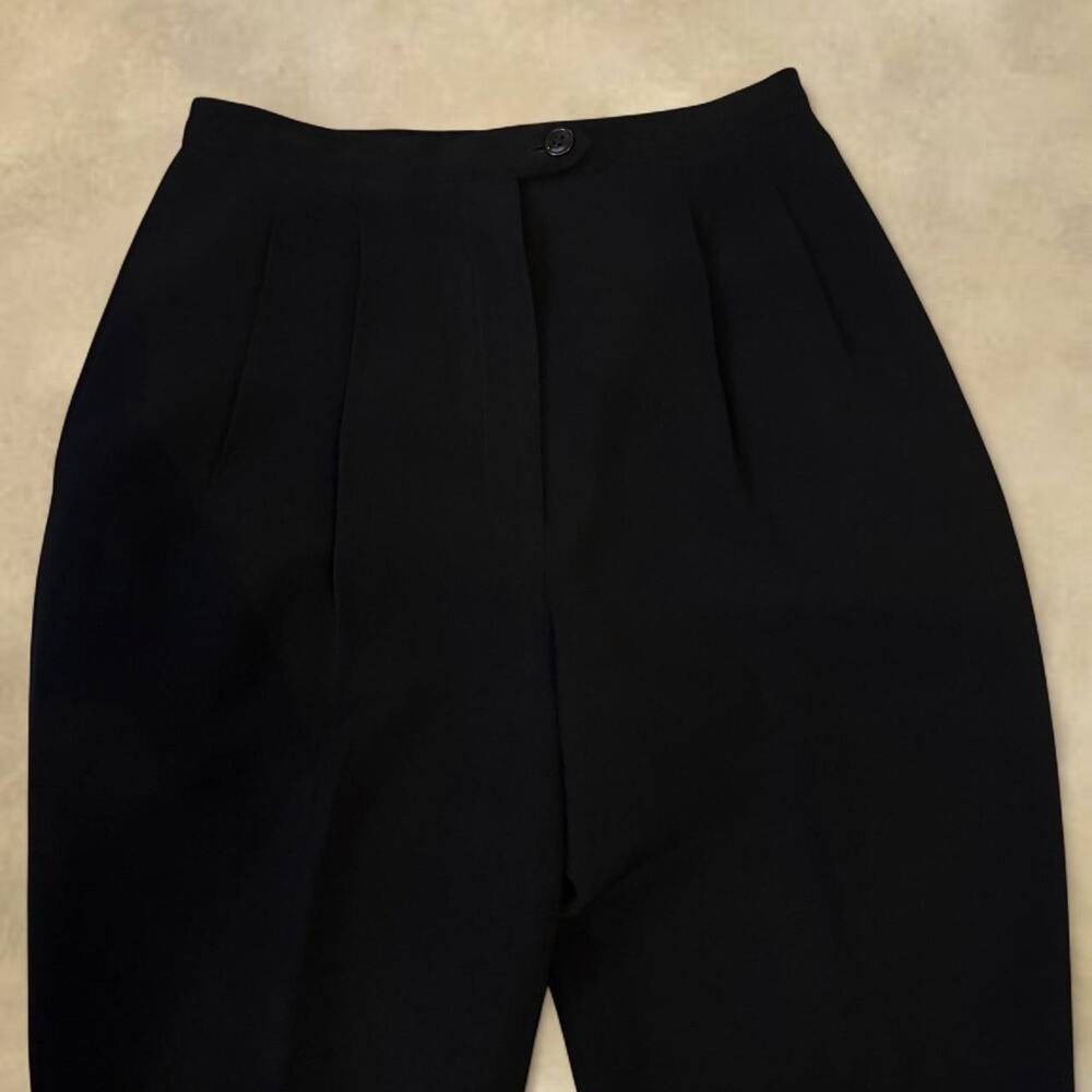 Kasper ASL Petite Womens Black Pleated High Rise Straight Leg Dress Pants 2P - Picture 2 of 6